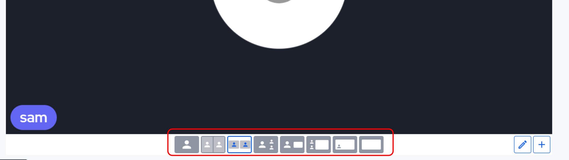 Streamyard's layout selection interface