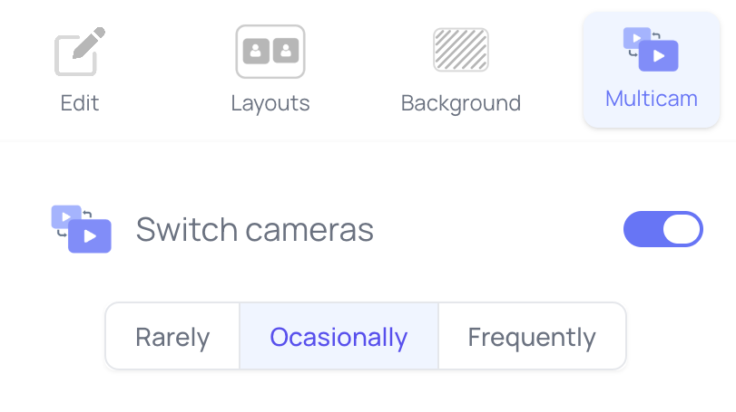 Katana's multi-camera settings panel